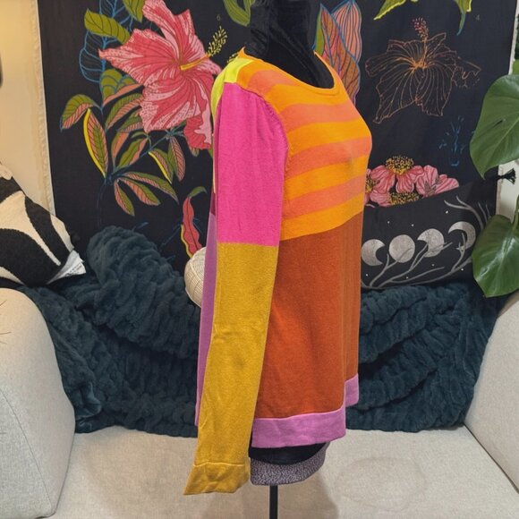 Isaac Mizrahi x Target Color Block Cotton & Rayon Sweater, Multi-Color, XL - Picture 9 of 15